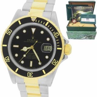 2020 Rsc Rolex Submariner Date Two - Tone Steel Gold Black 40mm Watch 16613