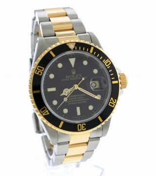 2020 RSC Rolex Submariner Date Two - Tone Steel Gold Black 40mm Watch 16613 2