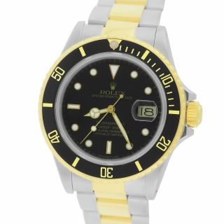 2020 RSC Rolex Submariner Date Two - Tone Steel Gold Black 40mm Watch 16613 6