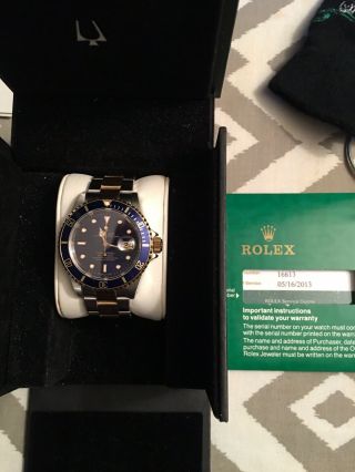 Rolex Submariner Date Blue Two Tone 18 K Gold Men ' s Watch - 16613 2