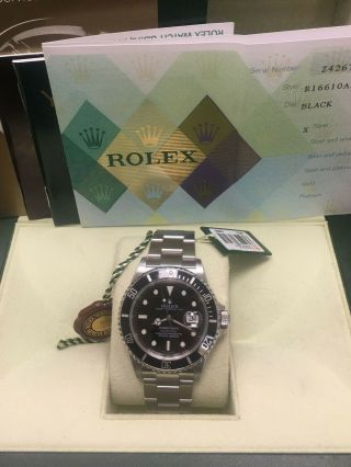 Rolex Submariner 16610 Black Dial Stainless Steel Box Papers 2006