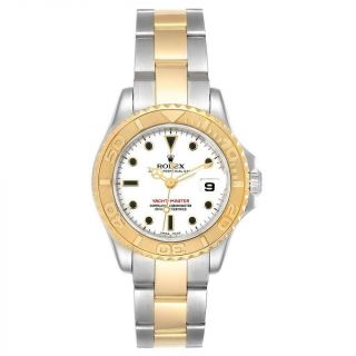 Rolex Yachtmaster 29 Steel Yellow Gold White Dial Ladies Watch 169623 Box Papers 2