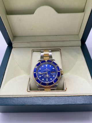 ROLEX Submariner Blue Dial Two - Tone Men ' s Watch 3