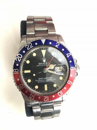 Vintage Rolex GMT - Master Men ' s Red Blue Pepsi Bezel Watch 16750 Stainless 1979 2