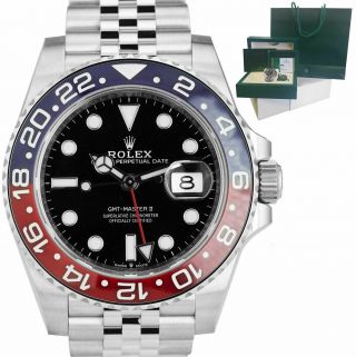 2020 Rolex Gmt Master Ii Pepsi Red Blue Ceramic 126710 Blro Watch B,  P