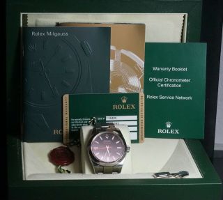 Rolex Milgauss Stainless Steel Black Dial Watch - Cert & Box M 116400 -
