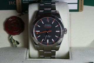 Rolex Milgauss Stainless Steel Black Dial Watch - Cert & Box M 116400 - 2