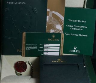 Rolex Milgauss Stainless Steel Black Dial Watch - Cert & Box M 116400 - 3