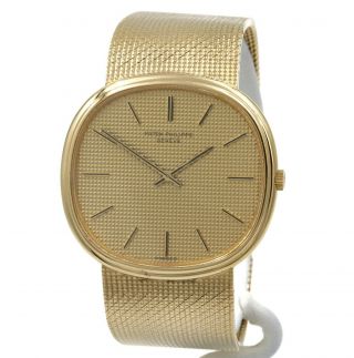 Vintage Patek Philippe 18k Gold Gents Wristwatch Geneve Swiss 9004