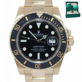 2019 Rolex Black Ceramic 116618ln 18k Yellow Gold Submariner 40mm Watch Box