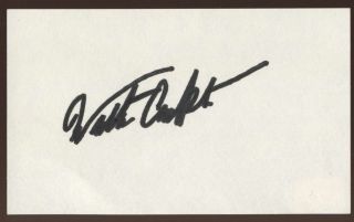 Walter Cronkite Signed Index Card Signature Vintage Autographed Auto