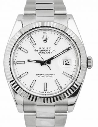 2020 Rolex Datejust 41 126334 White Stainless Steel Oyster 41mm Swiss Watch
