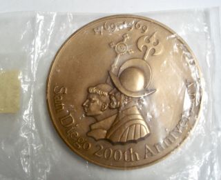 San Diego 200th Anniversary Bronze Medal,  3 ",  1769 - 1969,