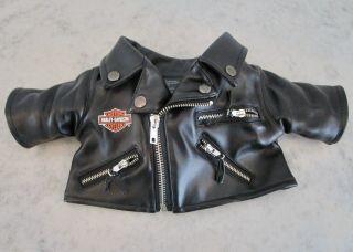 Bab Build A Bear Clothes Faux Leather Harley Davidson Black Motorcycle Jacket