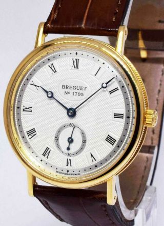 Breguet Classique 18k Yellow Gold Thin Mens Watch 3910 2