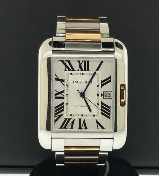 Cartier Tank Anglaise Xl 18k Rose Gold & Stainless Steel 47 X 36mm Ref.  W5310006