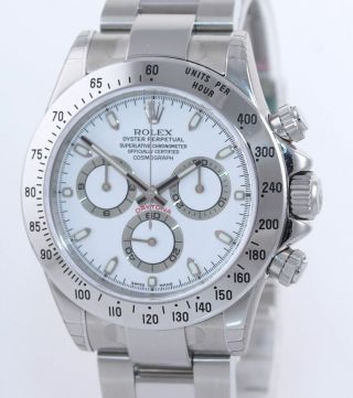 NOS STICKERS Rolex Daytona White Chrono Dial 116520 Steel Watch Box 3