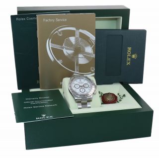NOS STICKERS Rolex Daytona White Chrono Dial 116520 Steel Watch Box 4