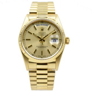 Rolex President Day - Date 18038 18k Yellow Gold Stick Dial - 36mm