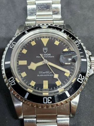 1970s Tudor Submariner Date Black Snowflake Ref.  94110 With Service Papers