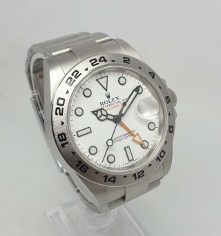 Rolex Explorer II 216570 Mens 42mm Steel Polar White Dial Watch B&Ps 2