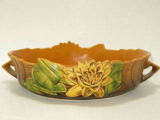Roseville Pottery Brown Water Lily Bowl 441 - 10