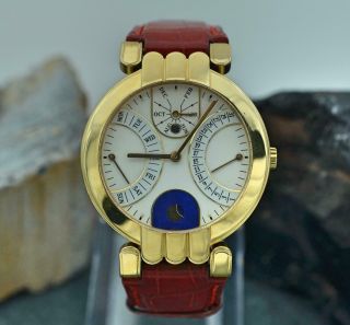 Harry Winston 18k Yellow Gold Bi - Retrograde Perpetual Calendar Moonphase Watch