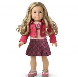 American Girl Doll Petals And Plaid Outfit Complete With Shoes Jacket Top Skirt