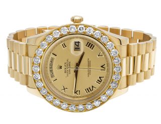 18k Mens Yellow Gold Rolex Day - Date Ii 41mm Presidential Diamond Watch 7.  5 Ct