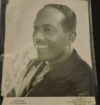 Orig C.  1945 Black African American Andy Kirk Jazz Saxophone Autographed Photo