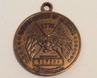 Vintage Bronze Liberty Bell Usa Eagle Reg No 527204 Coin Medal