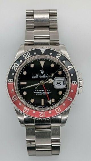 1995 Rolex Gmt - Master Ii 16710 Coke Bezel Stainless Steel Automatic Watch - 40mm