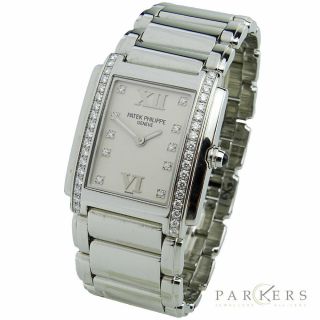 Patek Philippe Twenty - 4 Stainless Steel Diamond Quartz Wristwatch 4910/10a - 11