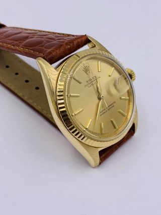 Vintage Rolex 18k gold Datejust 1601 Ref 36mm men ' s watch 5