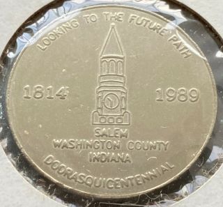 1989 Salem Indiana $0.  50 Trade Token - Washington County Half Dollar