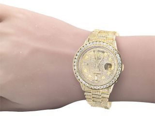 18K Yellow Gold Rolex 18038 Day - Date Presidential Diamond Watch 17 Ct 6