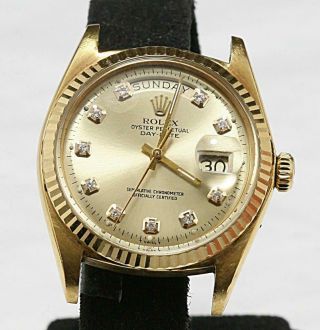 Vintage Rolex Ref 1803 Day - Date Non Quick Set Acrylic Crystal Watch