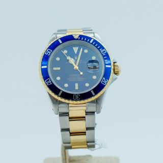 Mens Rolex Submariner Date Blue,  Gold Bezel Gold Oysterband 1991