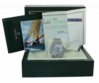 PAPERS Rolex Yacht - Master 16622 Platinum Stainless Steel Date 40mm Watch 2