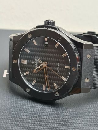 Hublot Classic Fusion Ceramic Automatic 45mm Black Watch 511.  Cm.  1771.  Rx