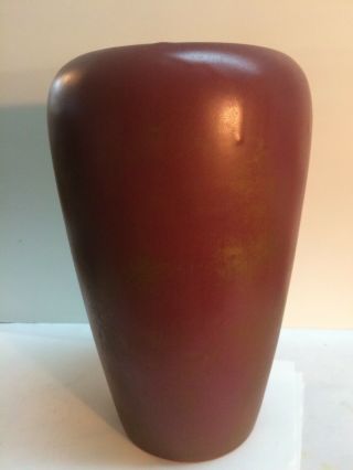 Vintage Zanesville Stoneware Arts & Crafts Matte Rose 10 1/4”vase B6