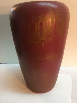 Vintage Zanesville Stoneware Arts & Crafts Matte Rose 10 1/4”Vase B6 2