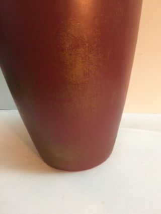 Vintage Zanesville Stoneware Arts & Crafts Matte Rose 10 1/4”Vase B6 3