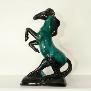 Vintage Blue Mountain Pottery Horse - Large green and black decor piece 2