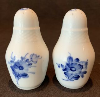 Royal Copenhagen Denmark Blue Flowers Braided Salt and Pepper Shakers 8221 8225 3