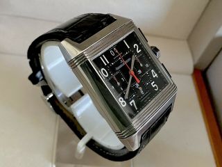 JAEGER LECOULTRE REVERSO SQUADRA CHRONOGRAPH GMT STEEL WATCH - BOX/PAPERS - 3