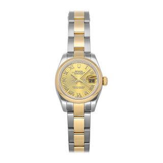 Rolex Datejust Auto 26mm Steel Yellow Gold Ladies Oyster Bracelet Watch 179163