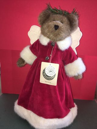 Boyds Bears Plush Tree Topper “holly Beary” Christmas Angel 15” Teddy Bear