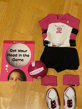 American Girl - Pink Volleyball Outfit Set For Doll - With Ball And Book
