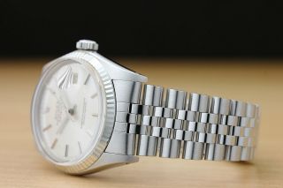 ROLEX MENS DATEJUST 18K WHITE GOLD & STAINLESS STEEL SILVER DIAL WATCH 4